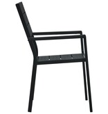 VidaXL Tuinstoelen 4 st hout-look HDPE zwart