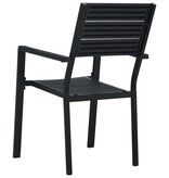 VidaXL Tuinstoelen 4 st hout-look HDPE zwart