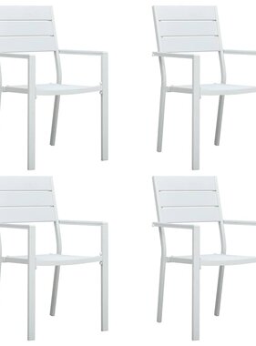 VidaXL Tuinstoelen 4 st hout-look HDPE wit