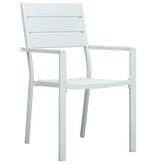 VidaXL Tuinstoelen 4 st hout-look HDPE wit