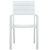 VidaXL Tuinstoelen 4 st hout-look HDPE wit