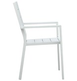 VidaXL Tuinstoelen 4 st hout-look HDPE wit