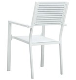 VidaXL Tuinstoelen 4 st hout-look HDPE wit