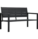 VidaXL Tuinbank hout-look 120 cm HDPE zwart