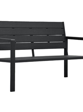 VidaXL Tuinbank hout-look 120 cm HDPE zwart