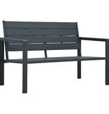 VidaXL Tuinbank hout-look 120 cm HDPE grijs