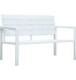 VidaXL Tuinbank hout-look 120 cm HDPE wit