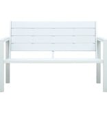 VidaXL Tuinbank hout-look 120 cm HDPE wit