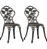 VidaXL Bistrostoelen 2 st gietaluminium bronskleurig