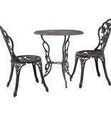 VidaXL 3-delige Bistroset gietaluminium