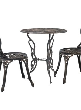 VidaXL 3-delige Bistroset gietaluminium