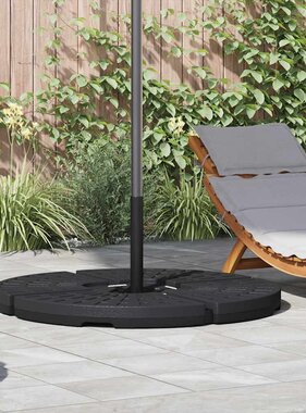 VidaXL Parasolvoeten waaiervormig 4 st zwart