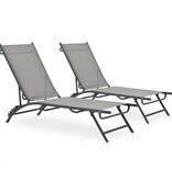 VidaXL Ligbedden 2 st textileen en staal