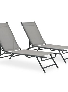 VidaXL Ligbedden 2 st textileen en staal