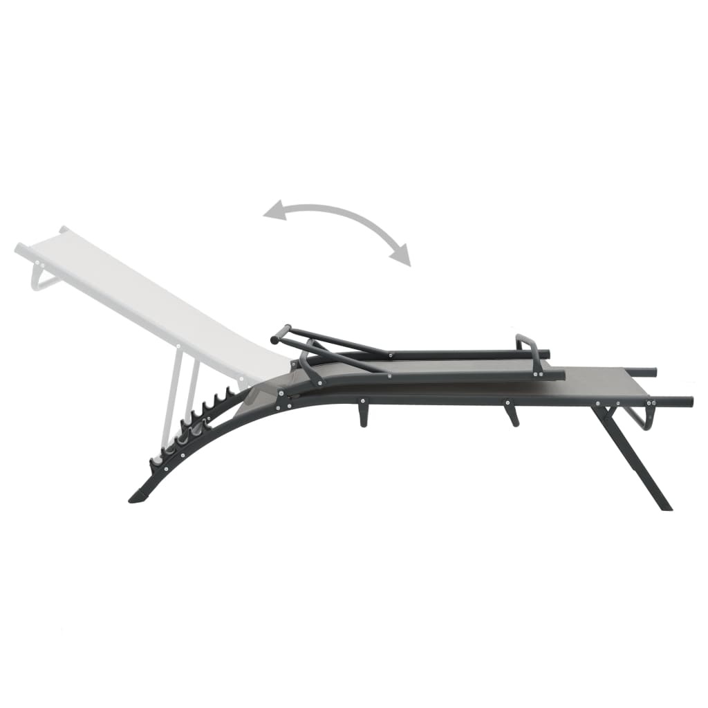 VidaXL Ligbedden 2 st textileen en staal