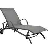 VidaXL Ligbedden 2 st met tafel textileen en staal