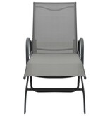 VidaXL Ligbedden 2 st met tafel textileen en staal