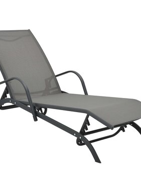 VidaXL Ligbed staal en textileen