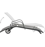 VidaXL Ligbed staal en textileen