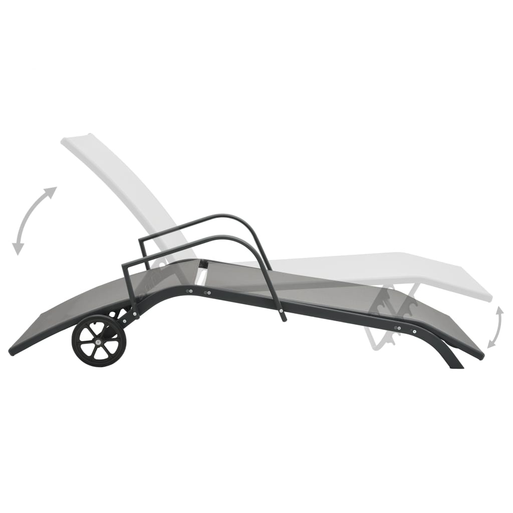 VidaXL Ligbed staal en textileen