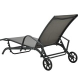 VidaXL Ligbed staal en textileen