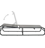 VidaXL Ligbed aluminium en textileen