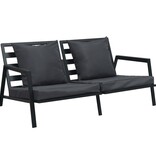 VidaXL 5-delige Loungeset met kussens aluminium donkergrijs