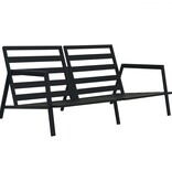 VidaXL 4-delige Loungeset met kussens aluminium donkergrijs