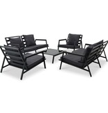 VidaXL 5-delige Loungeset met kussens aluminium donkergrijs