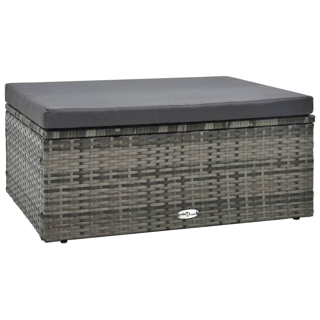 VidaXL 5-delige Loungeset met kussens poly rattan grijs