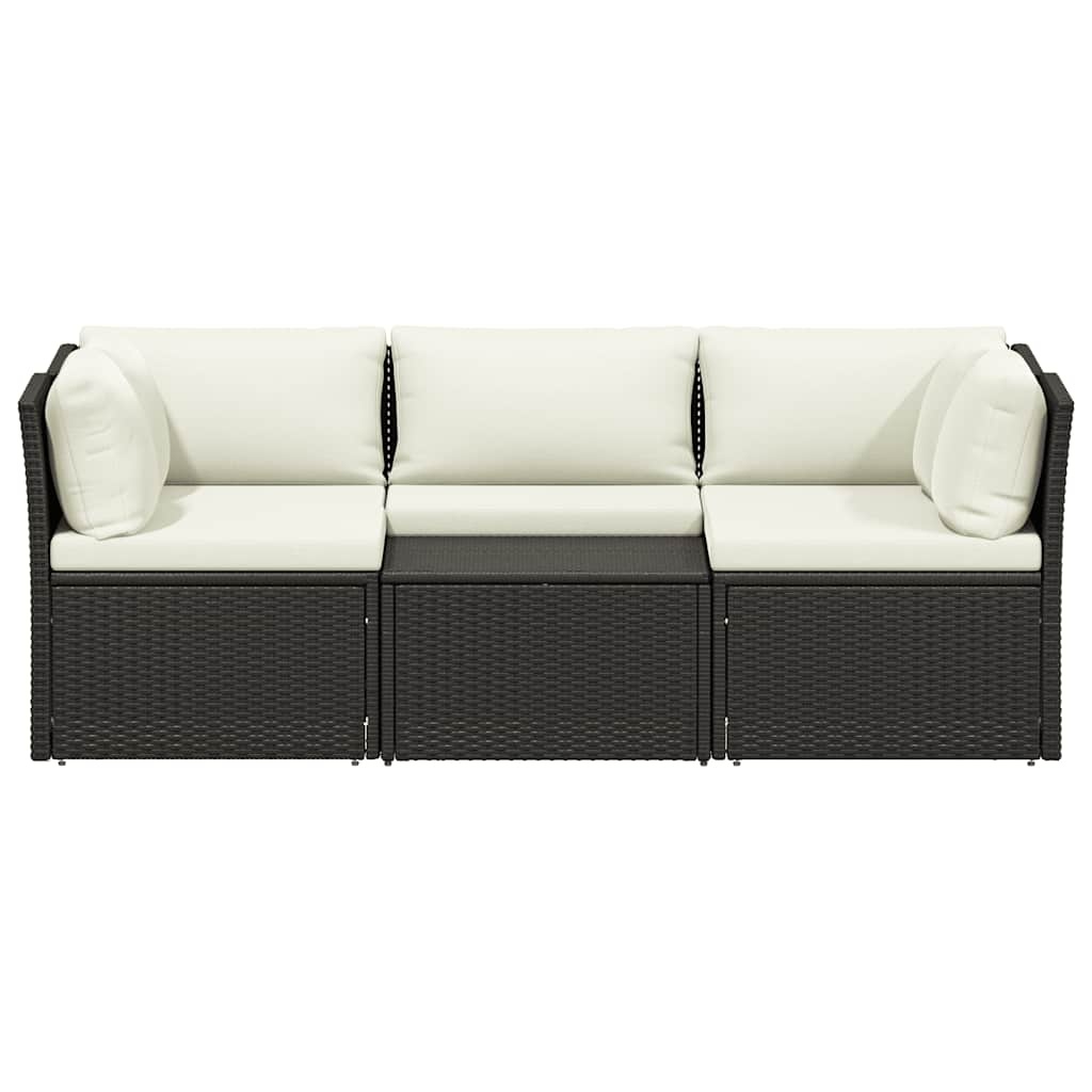 VidaXL 4-delige Loungeset met kussens poly rattan bruin