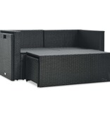 VidaXL 6-delige Loungeset met kussens poly rattan zwart