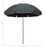 VidaXL Parasol met stalen paal 300 cm antracietkleurig