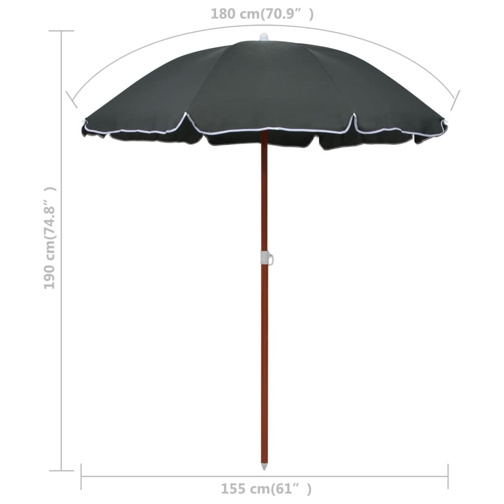 VidaXL Parasol met stalen paal 180 cm antracietkleurig
