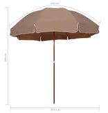 VidaXL Parasol met stalen paal 300 cm taupe