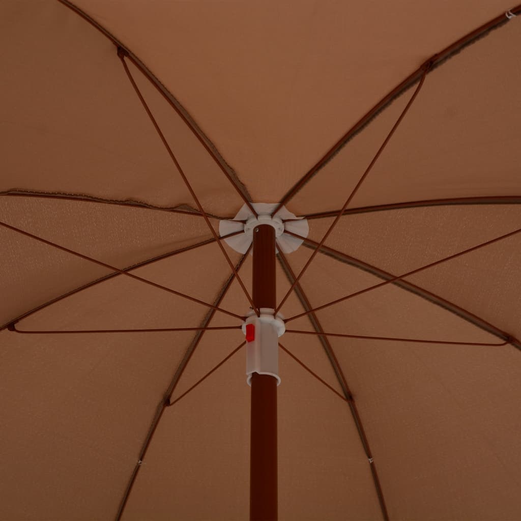 VidaXL Parasol met stalen paal 180 cm taupe
