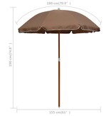 VidaXL Parasol met stalen paal 180 cm taupe