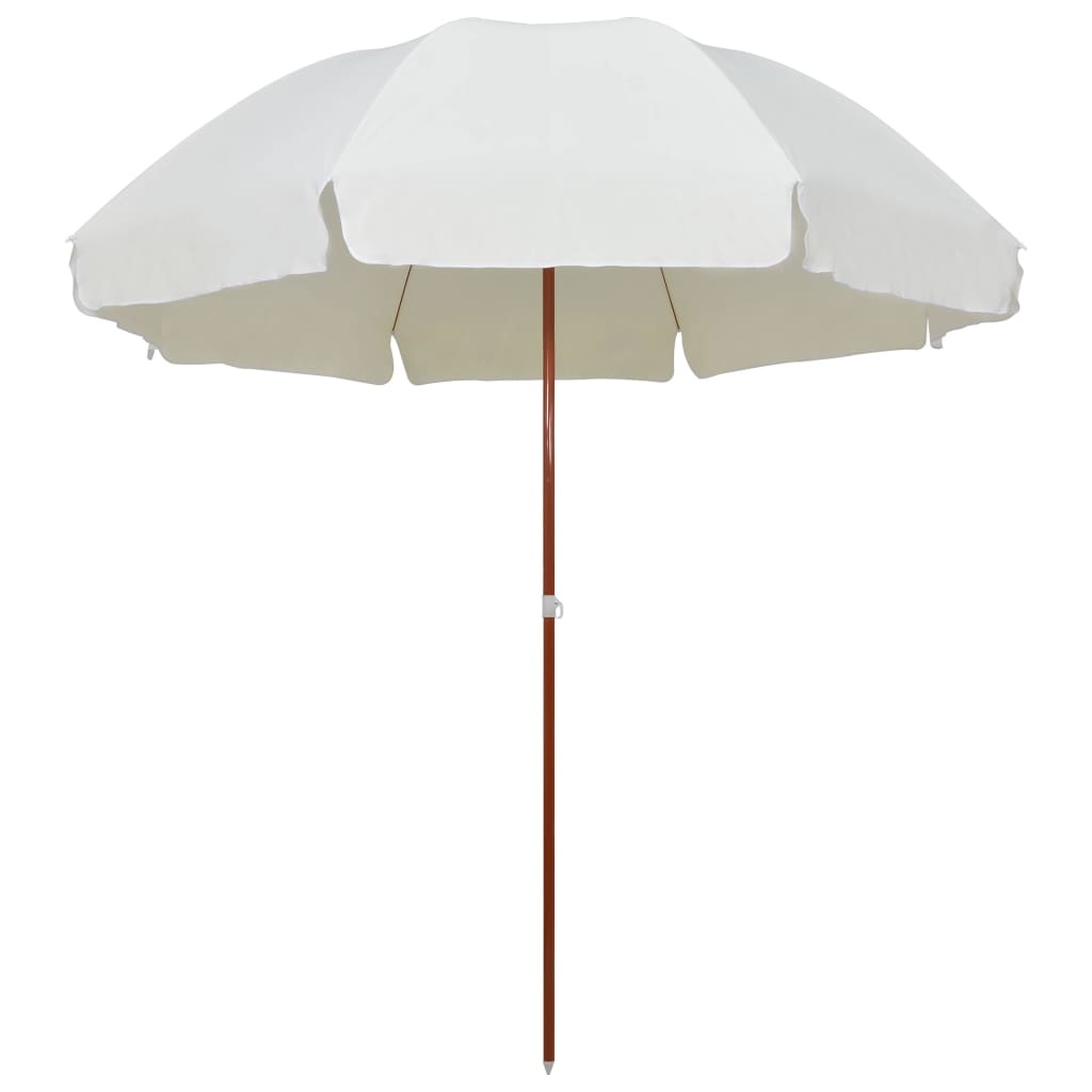 VidaXL Parasol met stalen paal 300 cm zandkleurig
