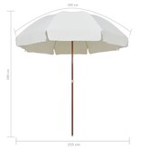 VidaXL Parasol met stalen paal 300 cm zandkleurig