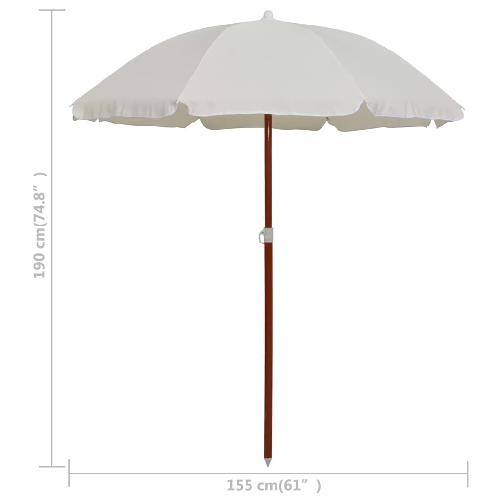 VidaXL Parasol met stalen paal 180 cm zandkleurig