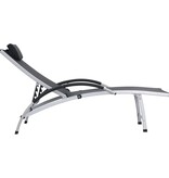 VidaXL Ligbed aluminium textileen zwart