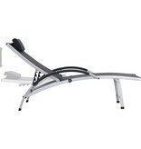 VidaXL Ligbed aluminium textileen zwart