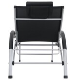 VidaXL Ligbed aluminium textileen zwart