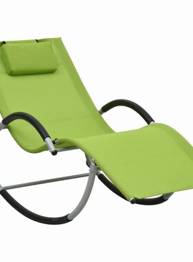 VidaXL Ligbed met kussen textileen groen