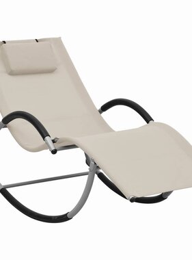 VidaXL Ligbed met kussen textileen crème