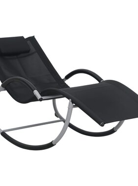 VidaXL Ligbed met kussen textileen zwart