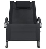 VidaXL Ligbed met kussen textileen zwart