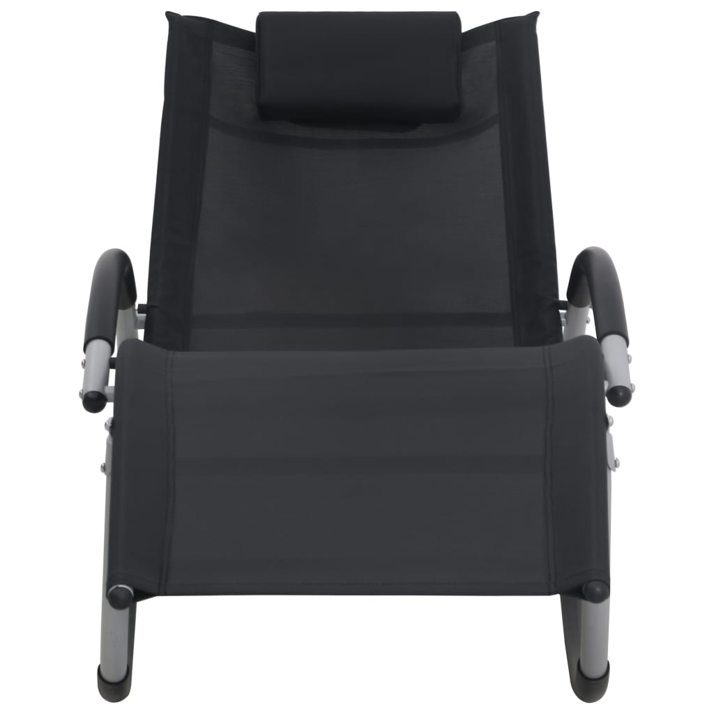 VidaXL Ligbed met kussen textileen zwart