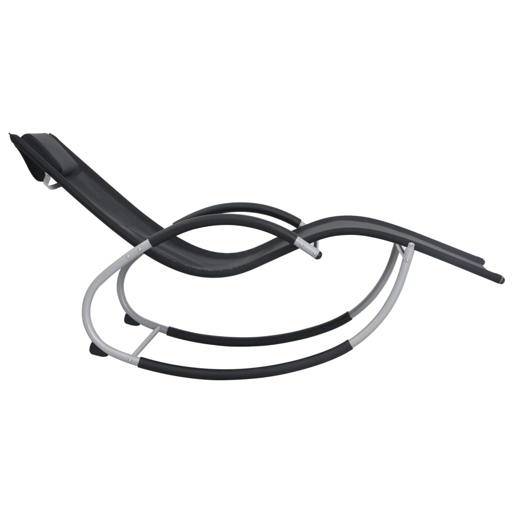 VidaXL Ligbed met kussen textileen zwart