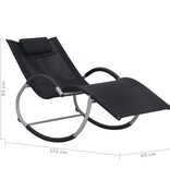 VidaXL Ligbed met kussen textileen zwart